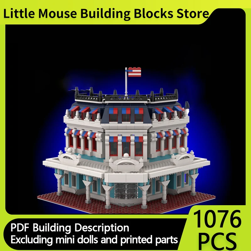 

Street View Model MOC Building Bricks USA Main Street Confectionary Modular Technology Gifts Holiday Assemble Children Toys Suit