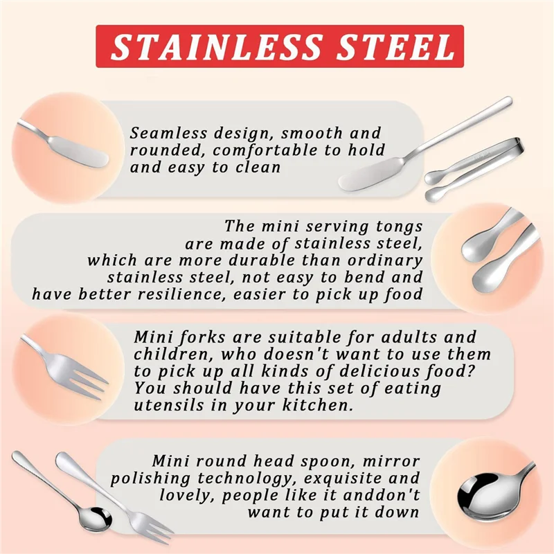 طقم سكاكين توزيع زبدة الجبن من KYCOR مكون من 32 قطعة من إكسسوارات الفحم وسكاكين الزبدة المصنوعة من الفولاذ المقاوم للصدأ (فضي)