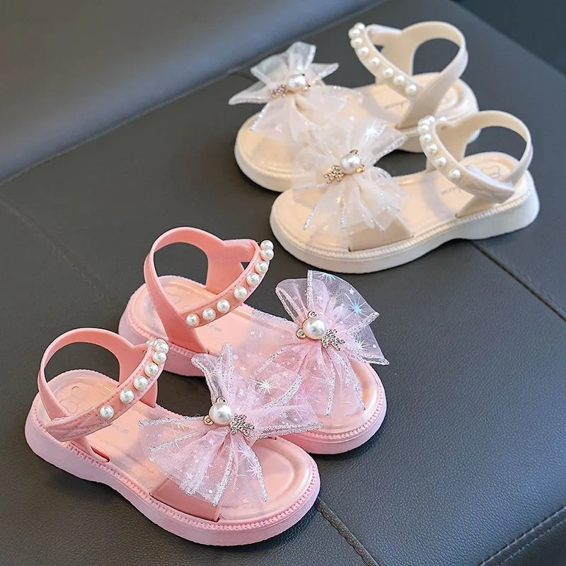 Girls sandals new fashion summer large child girls non-slip princess shoes little girl children soft soled beach shoes