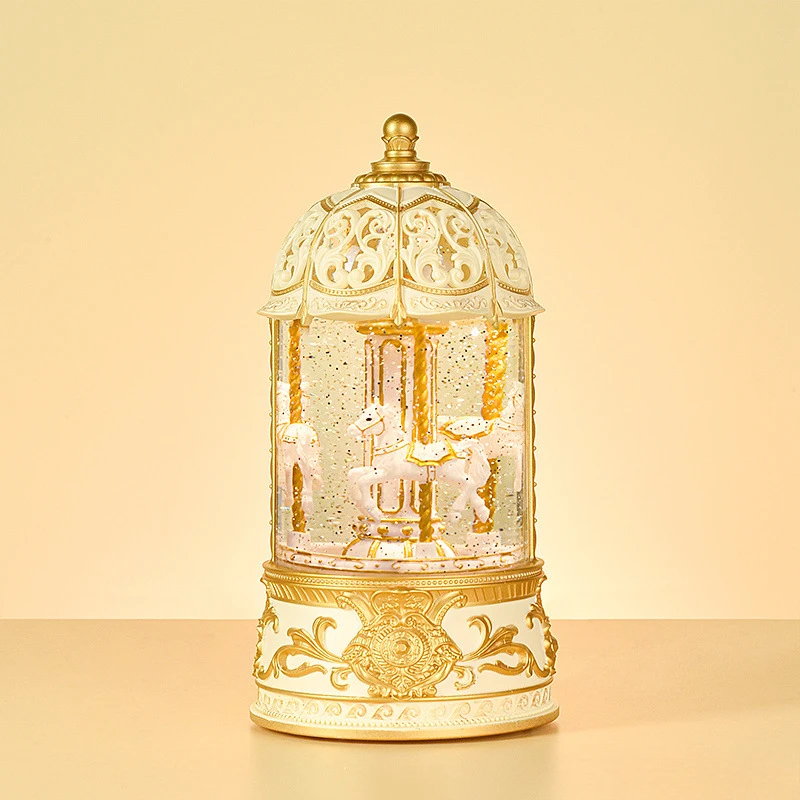

2025 New carousel music music box luminous crystal ball ornament children Christmas girl birthday girl