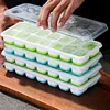 Ice Cube Tray Mold with Lid Silicone Square 14 Cube Easy Release Ice Cube Molds Summer Kitchen Bar DIY Iced Cocktail Freeze Tool 2