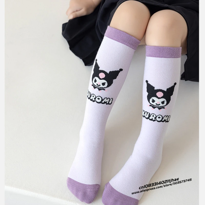 Kawaii Sanrio Kuromi Socks Anime Hello Kitty Spring Summer Sweet In The Tube Cartoon Socks Cute Girls Cotton Home Warm Sock