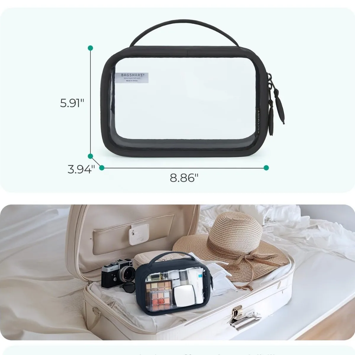 TSA-Approved  PVC Clear Makeup Case Toiletry Bag Multipurpose Travel Portable Dust Proof Organizer Transparent Storage Bag