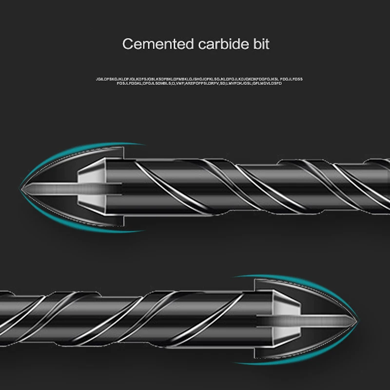 4pc/7pc Cemented Carbide Drill Bit 6.35mm Hexagon Shank Four-blade Drill Bit Ceramic Tile Glass Brick Wall Power Tool
