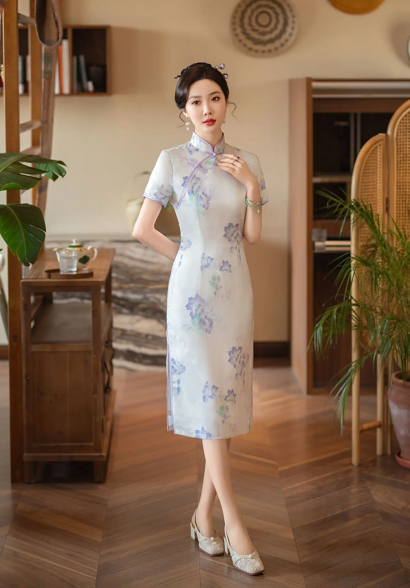 

Cheongsam Sexy Lady Old Shanghai Banquet Toast Clothing Women Printed Daily Young High-End