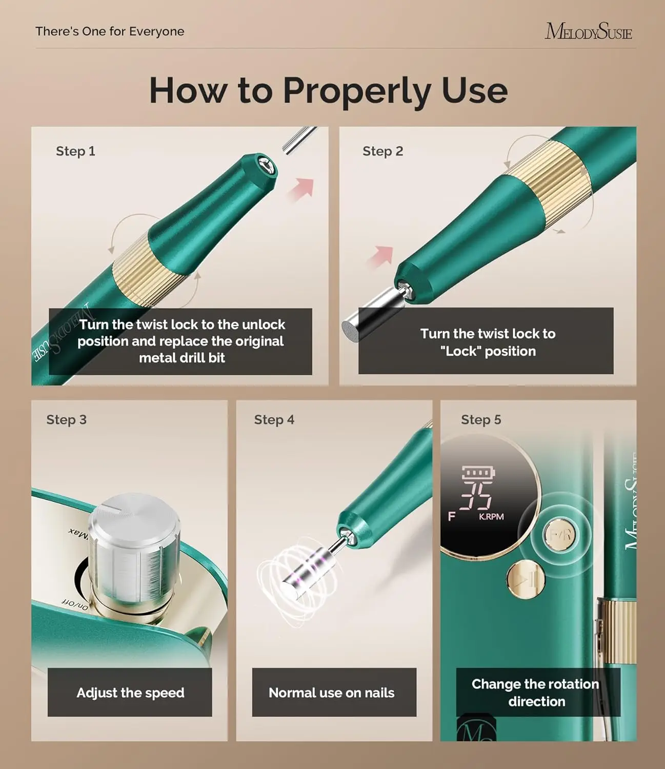 Broca de unha sem fio avançada com peça de mão leve, arquivo eletrônico de 35000 rpm para modelagem de manicure e remoção de gel