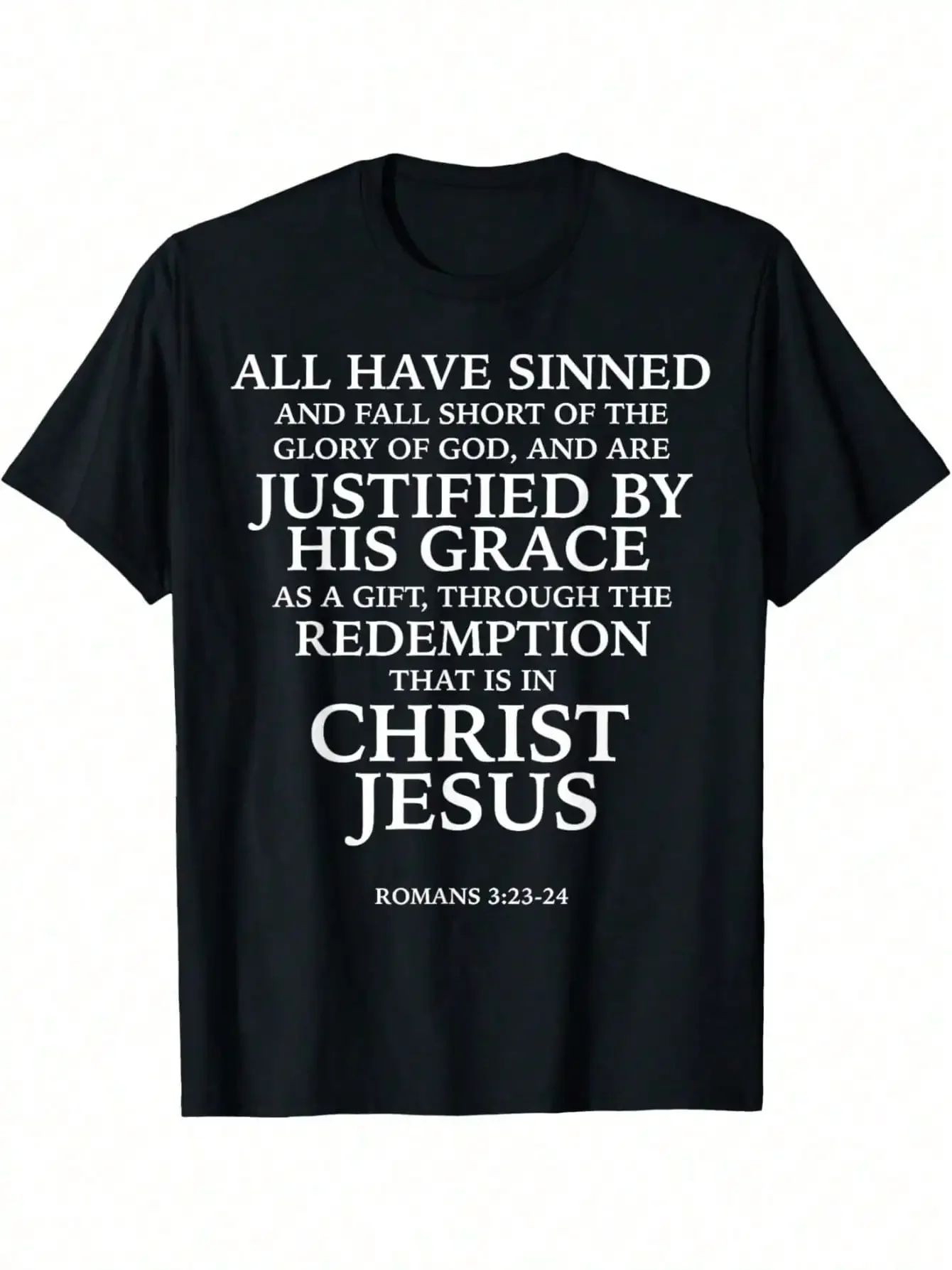 

All Have Sinned (W) — футболка с библейским стихом Romans 3:23-24 Scripture