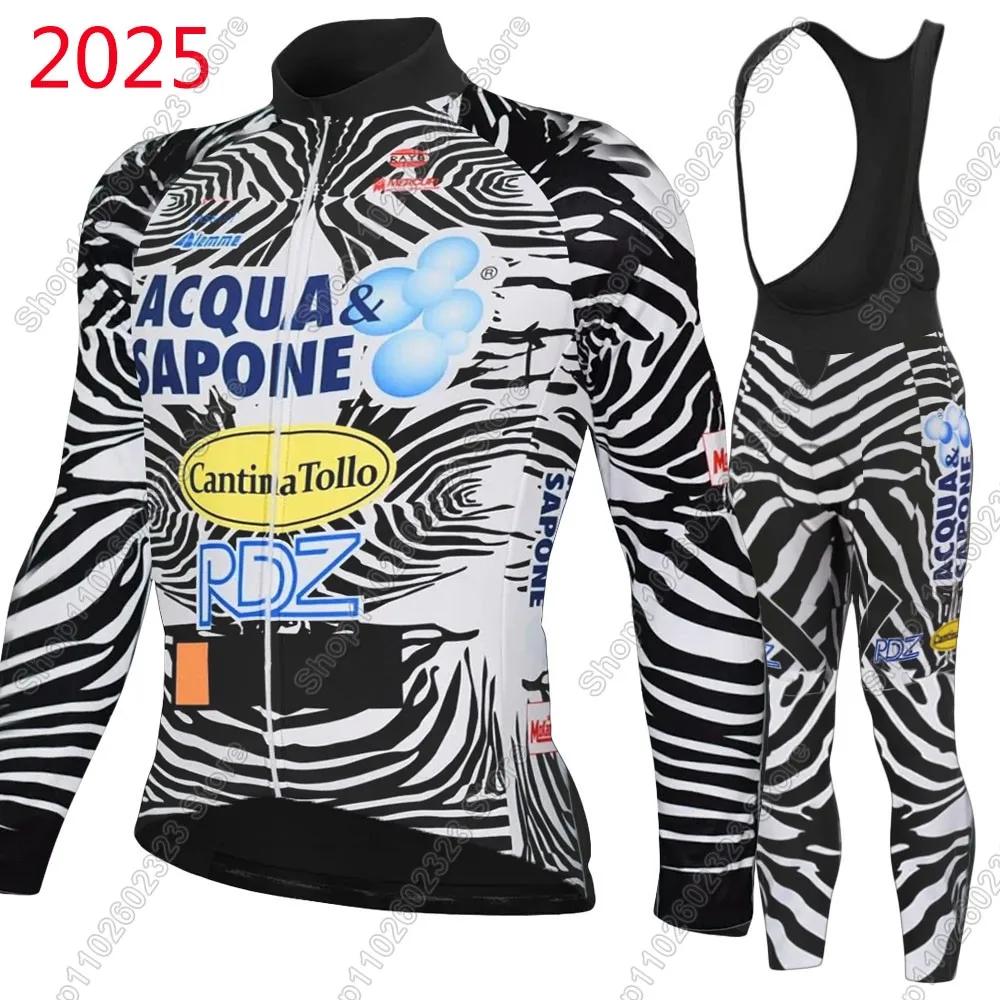 

Комплект велосипедного трикотажа Acqua Sapone Zebra Team 2022, летняя зимняя одежда, мужские брюки с длинным рукавом для горного велосипеда, дорожные брюки, нагрудник Maillot