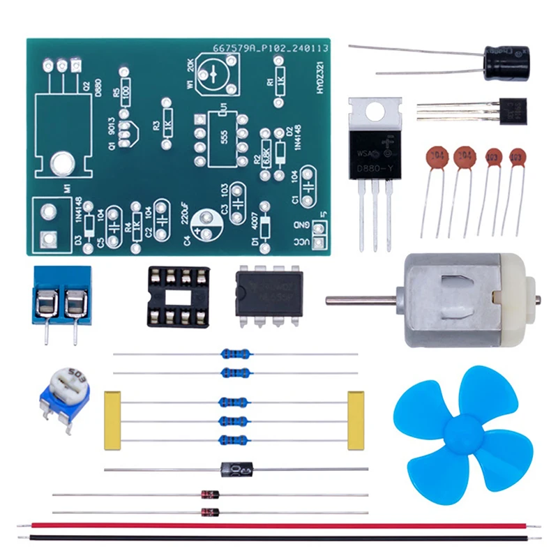 DIY NE555 DC มอเตอร์ความกว้างพัลส์ตัวควบคุมความเร็วอิเล็กทรอนิกส์บัดกรีฝึกหลวม Partsnic ชุดอุปกรณ์การสอนฟิสิกส์