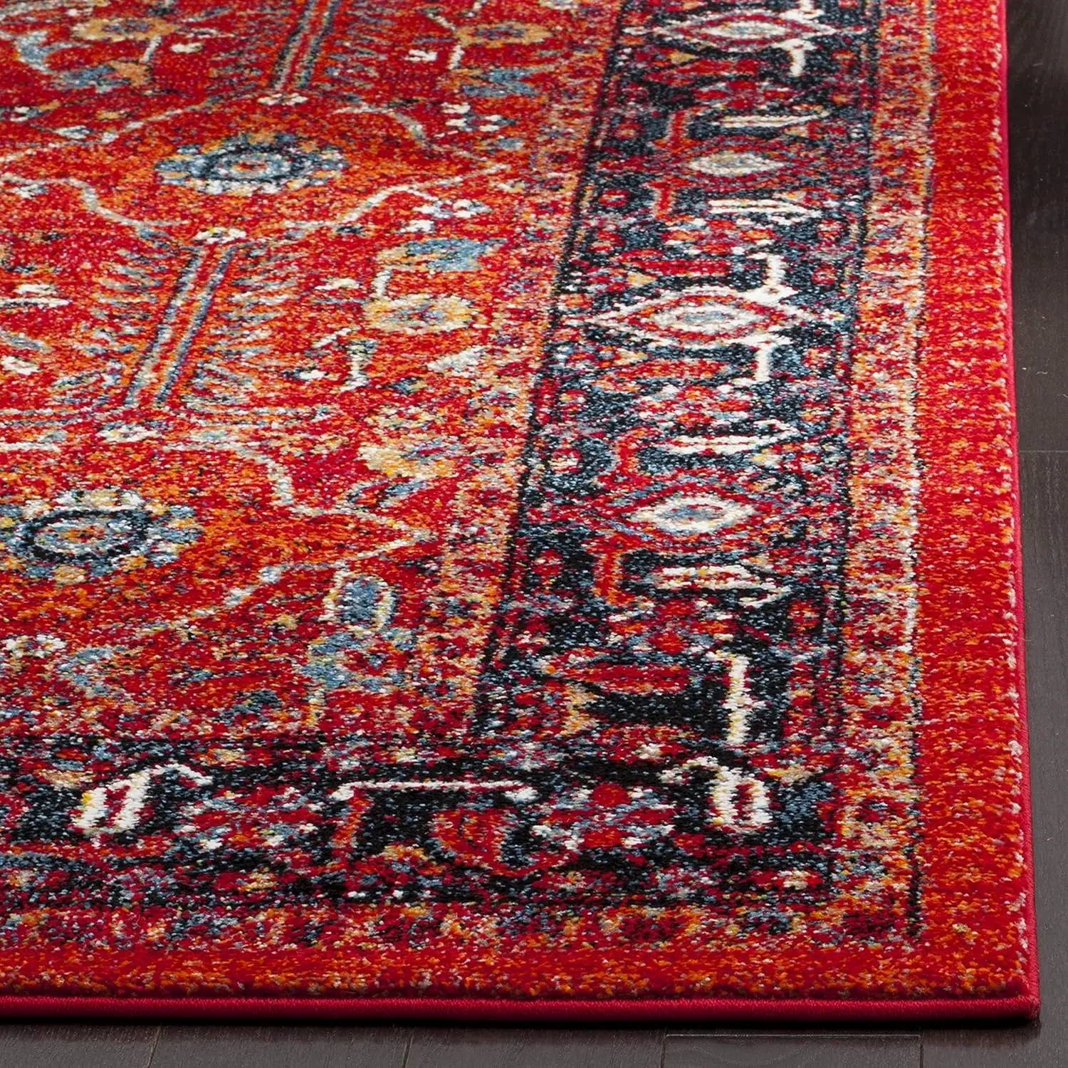 

Коврик Safavieh Vintage Hamadan Collection Runner — 2 фута 3 дюйма X 10 дюймов, оранжевый и темно-синий, традиционный персидский дизайн, не линяет и легкий