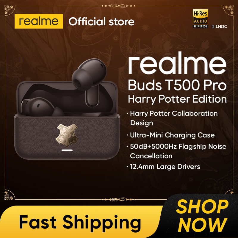 realme Buds T500 Pro Collaboration Edition TWS Earphones Ultra-Mini Charging Case 50dB+5000Hz Noise Cancellation Bluetooth 6.1