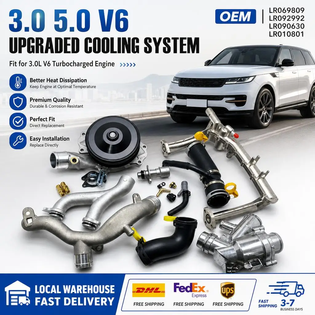 3.0 5.0 V6 Upgrade Cooling System Upgrade For Jaguar For Land Rover Turbocharged Engine 3.0L V6 LR069809 LR092992 LR090630 LR010801
