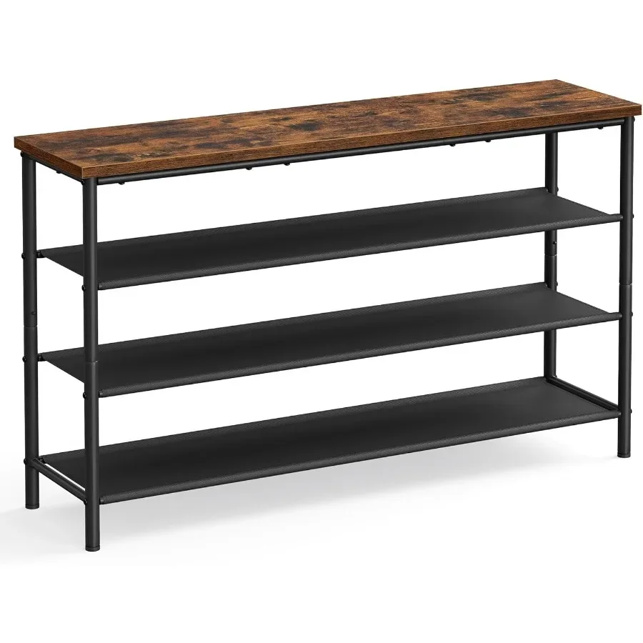 

Shoe Rack 4Tier Shoe Storage Organizer for Entryway and Closet Holds 1518 Pairs of Shoes 3 Fabric Shelves Steel Frame Industria