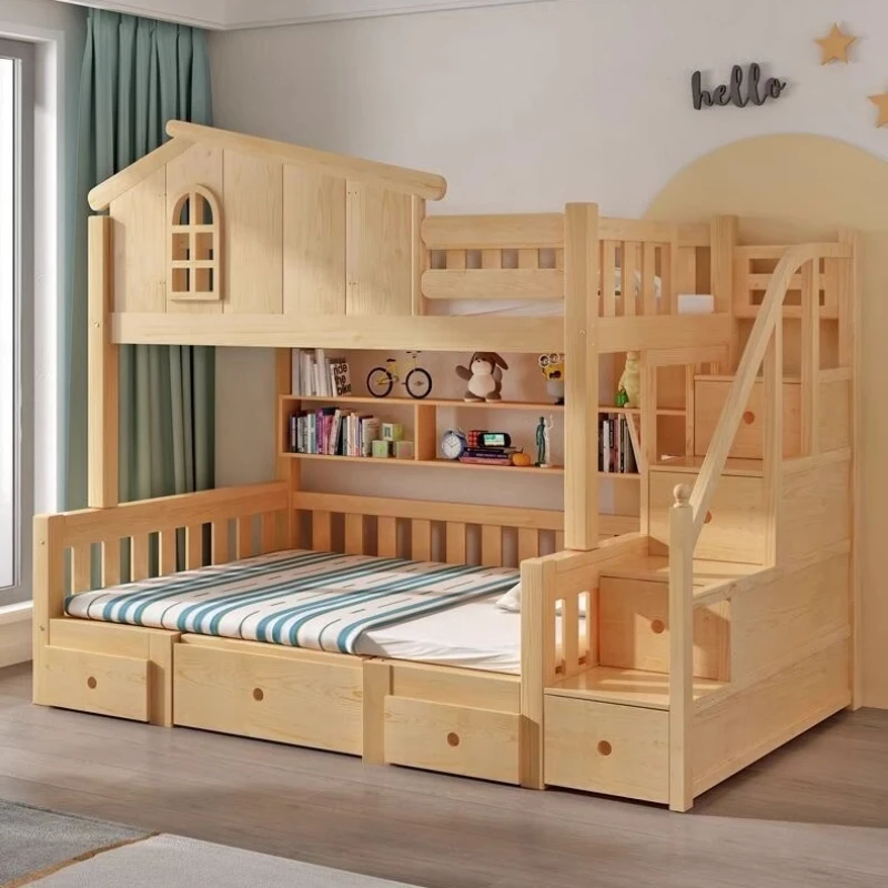 Factory Direct 2026 150x200cm bedroom Slide kids bed 2 people luxury king size frame full queen Drawer storage bunk beds