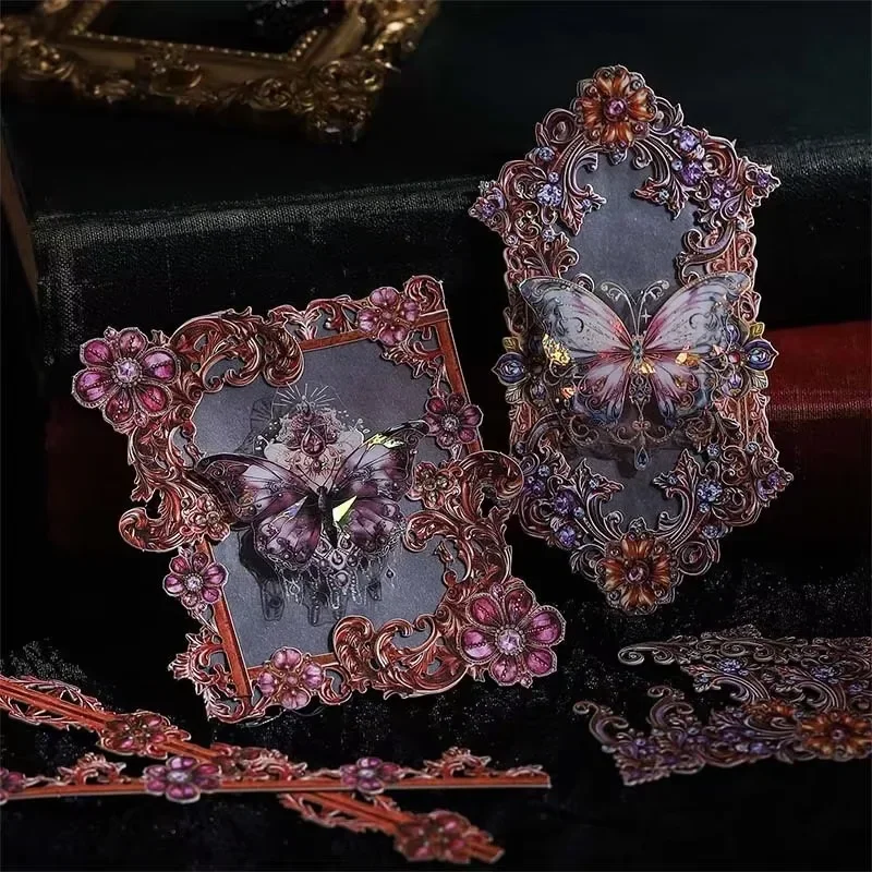 Lot de 20 feuilles autocollantes style baroque pour scrapbooking, 161x80mm, pour bricolage manuel, fenêtre vitrée, matériel, artisanat