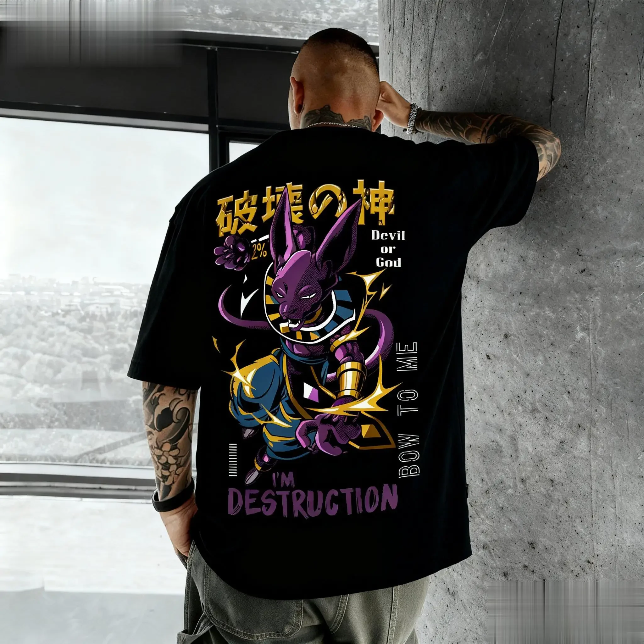 เสื้อยืดลายกราฟิกอนิเมะดราก้อนบอล บีรุส สำหรับผู้ชายและผู้หญิง ผ้าฝ้าย แขนสั้น สไตล์สตรีทแวร์ลำลอง เสื้อใหม่แฟชั่นฤดูร้อน สไตล์ Y2K