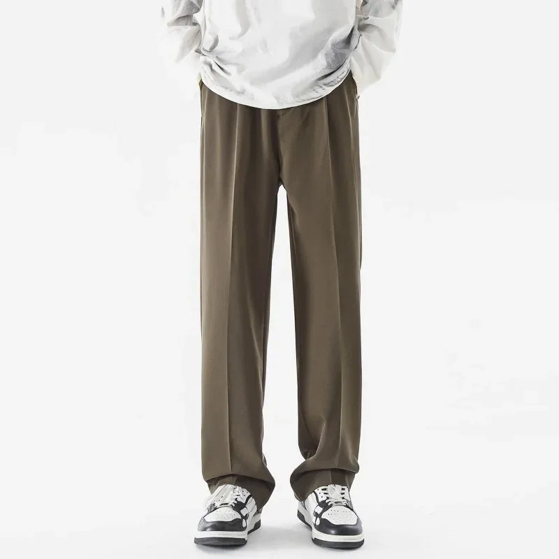 Italian Naples Suit Pants For Men Korean Fashion Men's Business Casual Loose Straight Leg Pants Elegant Social Men Clothing Y2k