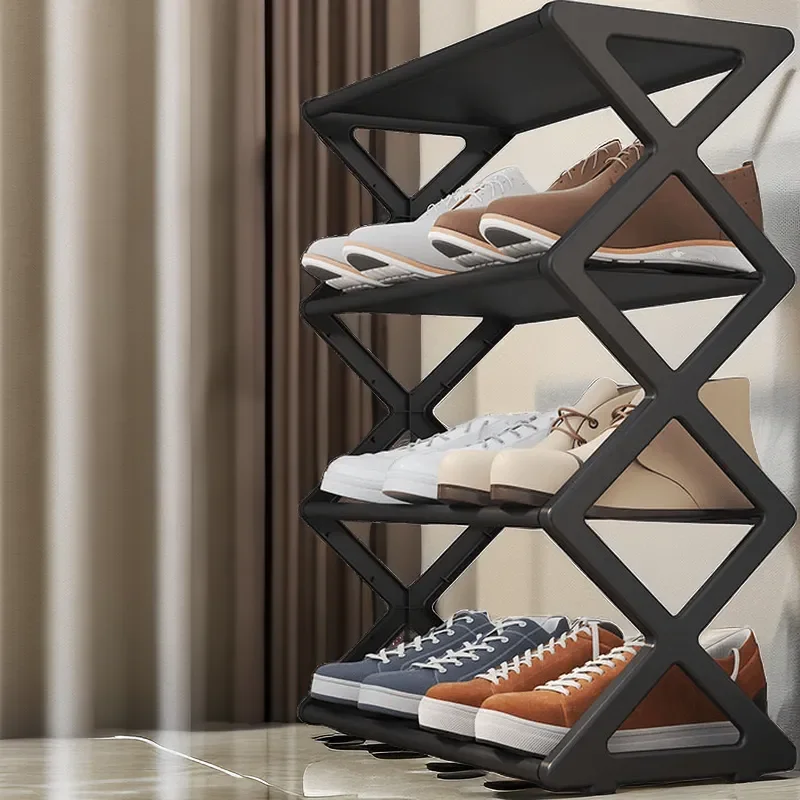 Household Simple Multi-layer Space-saving X-shaped Shoe Rack Multi-functional Assembly Shoe Cabinet Dust-proof Storage Rack