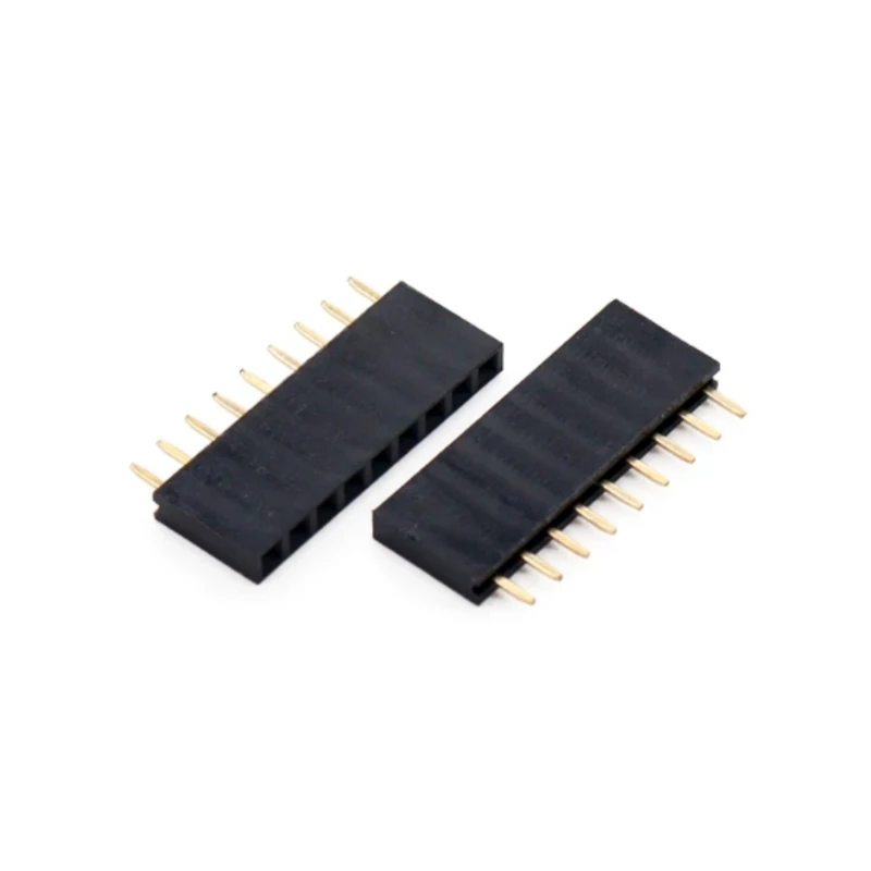 100PCS/LOT 2.54mm Pitch Female Single Row Straight Header Strip Connector 2/3/4/5/6/7/8/9/10/12/20/40Pin For PCB