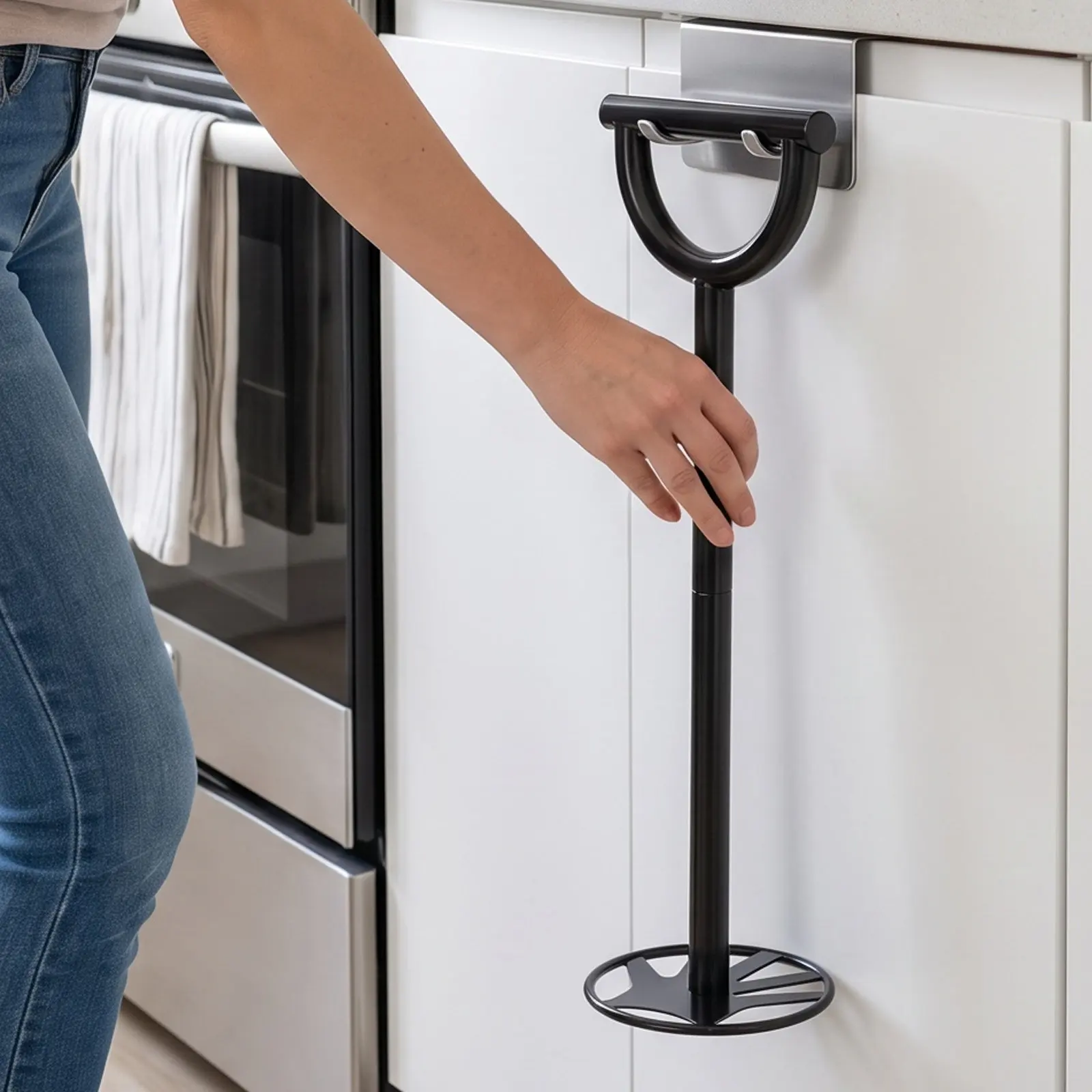 Metal Manual Kitchen Trash Compactor No Electric Freestanding Garbage Can Tamper Press Tool Waste Compression Handheld Compacter