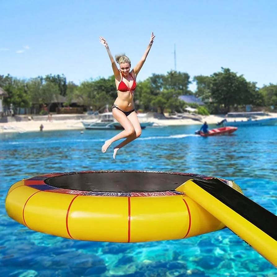 Inflatable Floating Water Trampoline with PVC Material Inflatable Aquatic Trampoline Ocean & Lake Use