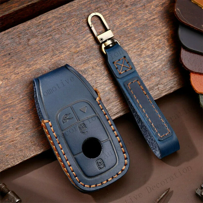 Z+ Leather Car Key Fob Cover Case Shell Skin For Mercedes Benz E S Class W213 E300