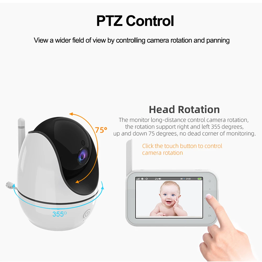 Wireless LCD Audio Video Baby Monitor AMB200S Radio Nanny Music Intercom IR Portable Baby Camera Baby Walkie Talkie Babysitter