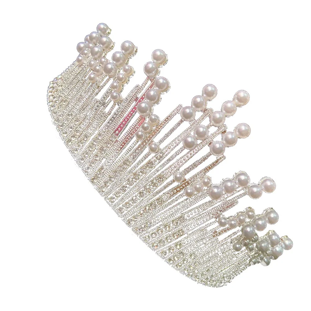 

Wedding Rhinestone Crown Party Cake Decoration Pearl Crown Ornaments Elegant Cake Topper Birthday Accessories