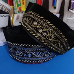 Casquettes musulmanes pour hommes, vêtements pour hommes, produits fiscaux, livraison gratuite, chapeau de bateau malaisien, Kippa islamique, Kufi Topi noir, 03437