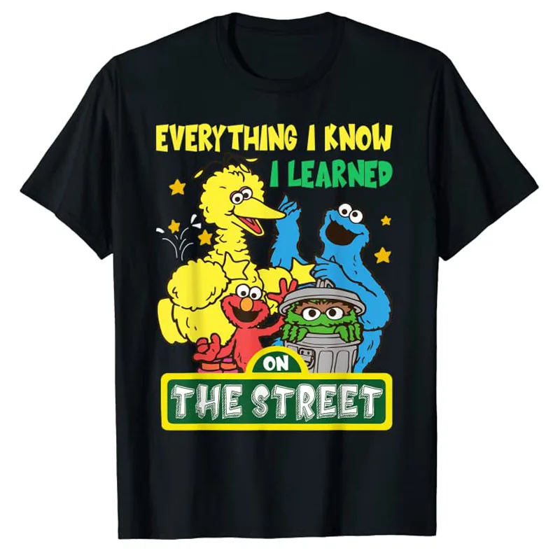 Everything I Know I Learned on The Streets T-Shirt Aesthetic Clothes Streetwear Style Short Sleeve Blouses Cute Graphic Tee Tops