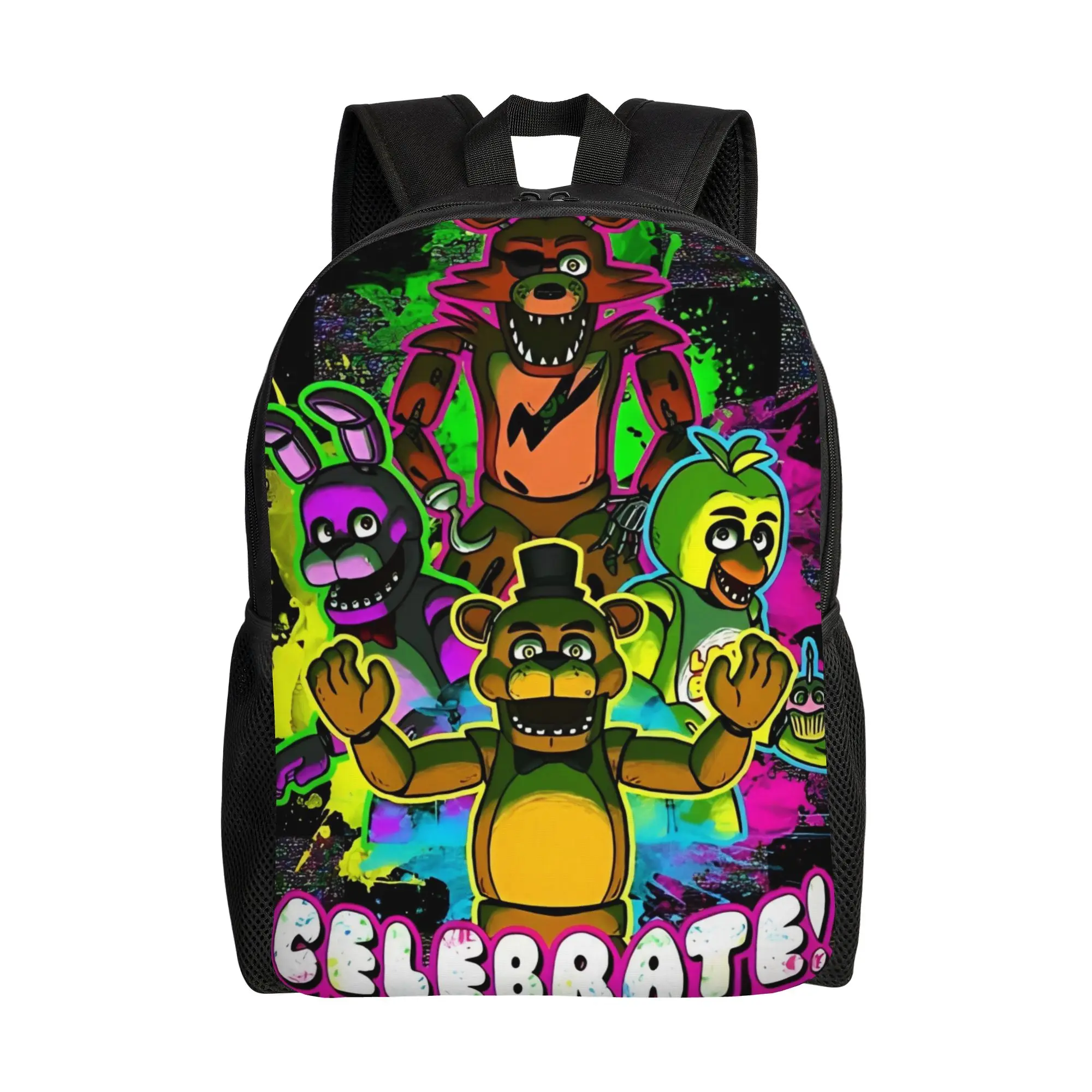 

FNAF Backpack for Men Women Cool Student Hiking Travel Daypack Freddys Movie Game College Canvas Bags Gift