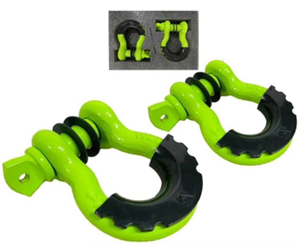 3/4” 2pcs 28.5Ton 62800lbs U type heavy duty drop forged D-ring shackle u-hook loop hook trailer rope automobile SUV modificatio