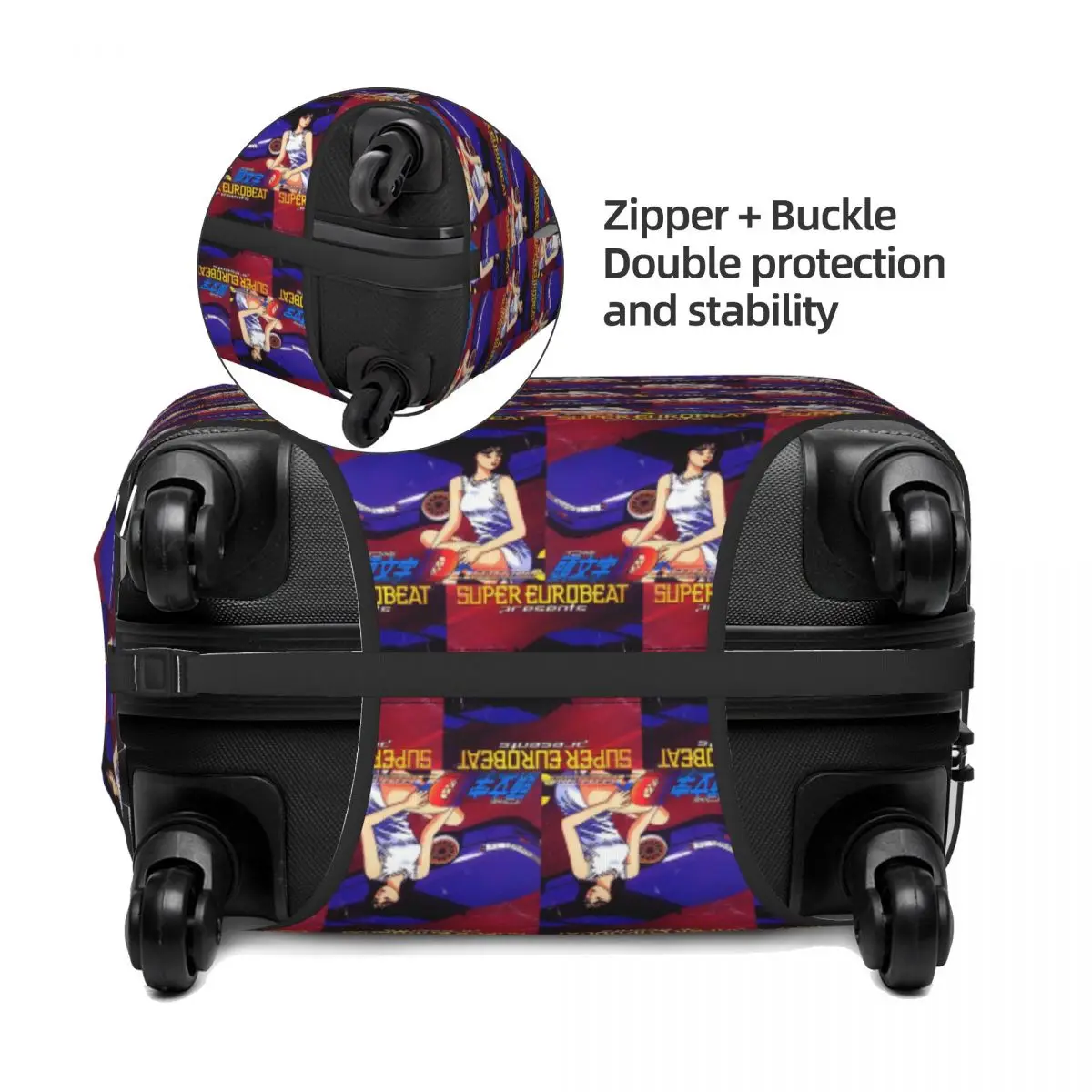 Initial D Mako Super Eurobeat Anim Kofferabdeckung Schutz Elastische Reisegepäckschutzabdeckungen für 18-32 Zoll