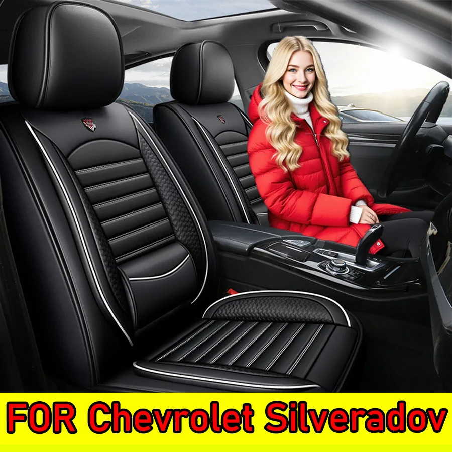 

FOR Chevrolet Silveradov Waterproof artificial leather car seat covers, comfortable full set of 5-seat fully wrapped seat covers