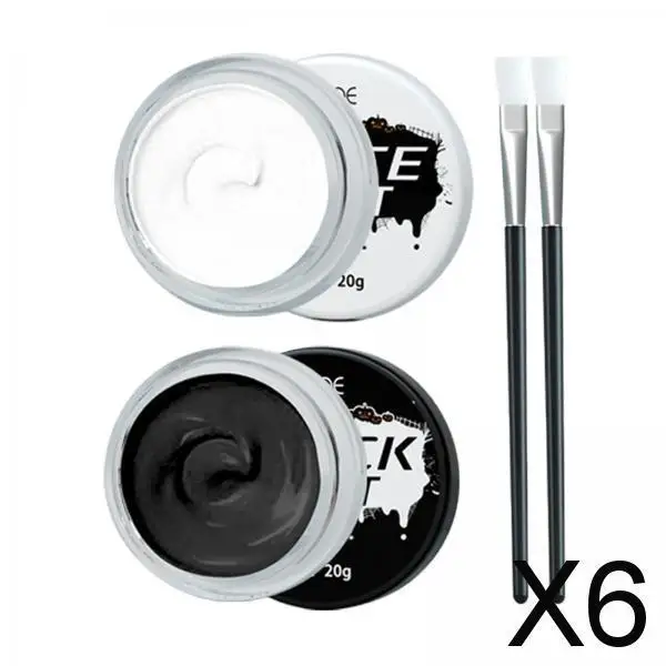 Special Effects Black White Face Body Paint Liquid Makeup Artistic Water Paint Kit for Cosplay Carnival Club Adults Kids