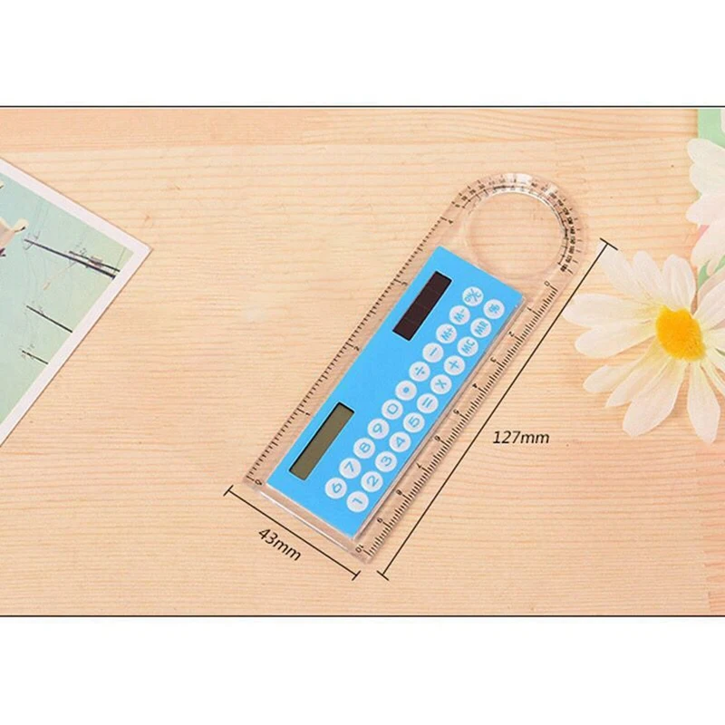 A34m-righela multifuncional lupa ultra-fina mini régua adequada para estudantes e calculadora de papelaria
