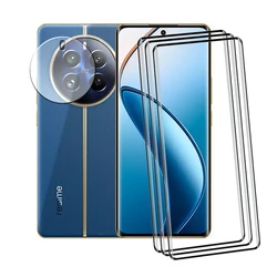 Película frontal de vidrio templado 9D para Realme, borde curvo, protección completa para Realme 12 Pro Plus, película suave para cámara