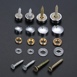 4pcs Mirror Fixing Nails Copper Screw Caps 10mm/12mm/14mm/16mm Solid Brass Glass Fasteners Advertising Billboard 0.39