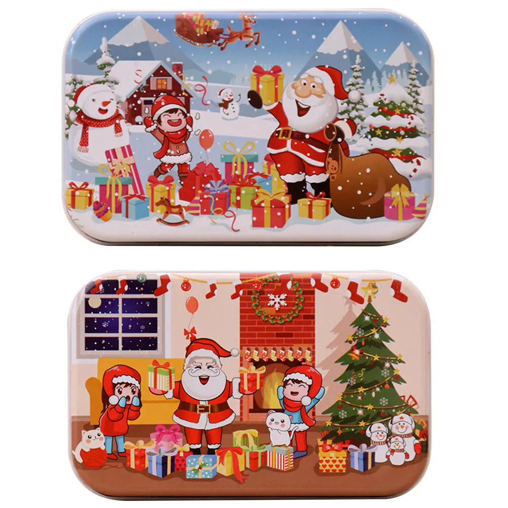 

2 set Christmas Jigsaw Puzzle Santa Claus Theme Xmas Decompression Educational Intelligence For Kids Children Gift Game Brain