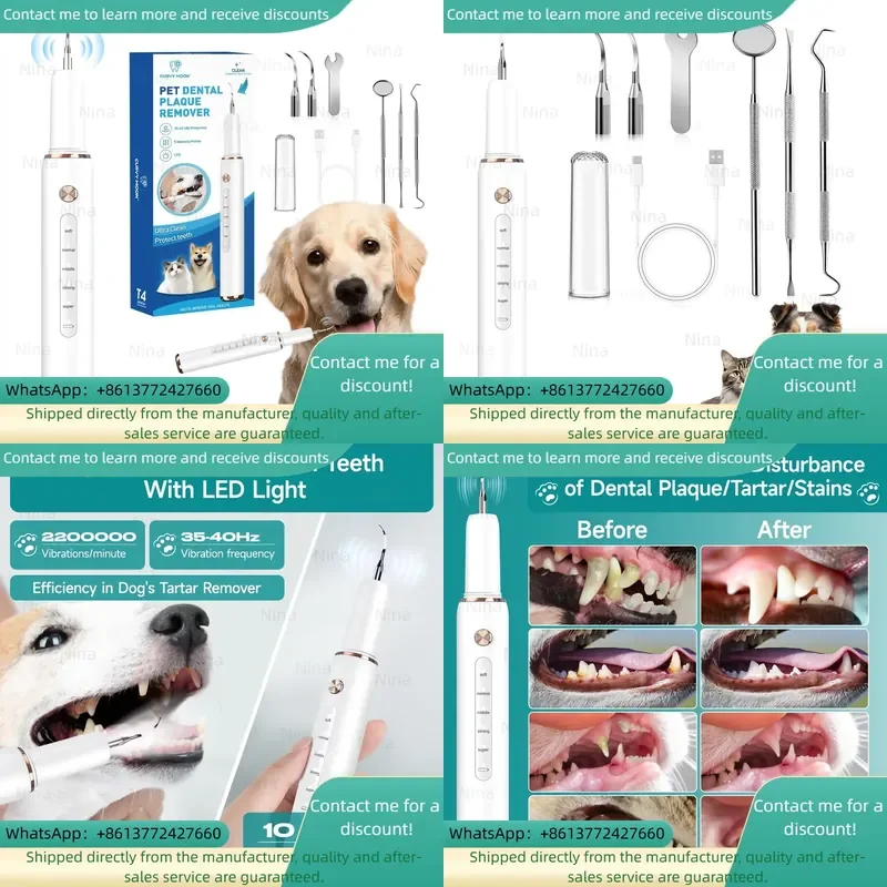 Máquina de Limpieza Dental, Kit Eléctrico para Mascotas, Eliminador de Placa, Cálculos y Sarro, Cepillo de Dientes Ultrasónico para Perros
