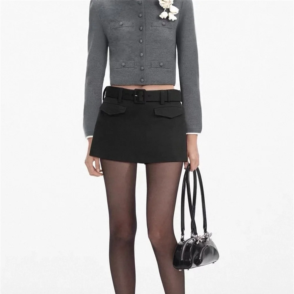 

2025 женские велосипедные шорты с замшевым поясом, повседневные брюки с высокой талией, одежда Y2K, новая мода, высококачественный универсальный бюстгальтер-юбка