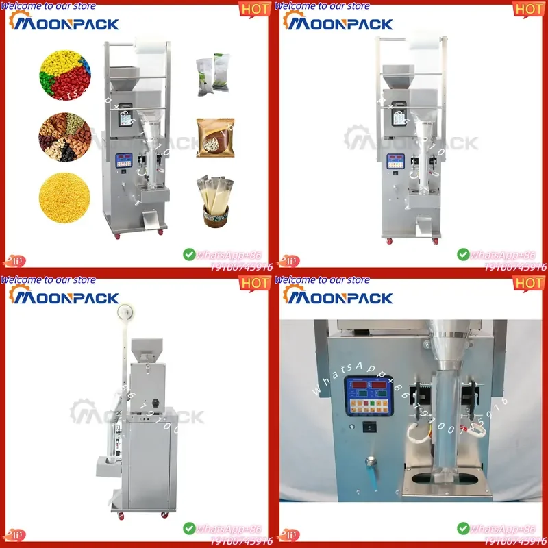 Máquina Empacadora de Polvo Multifunción Moonpack VFFSG-100g con Certificado CE, para Empacar y Contar Productos en Bolsas de Levadura Seca