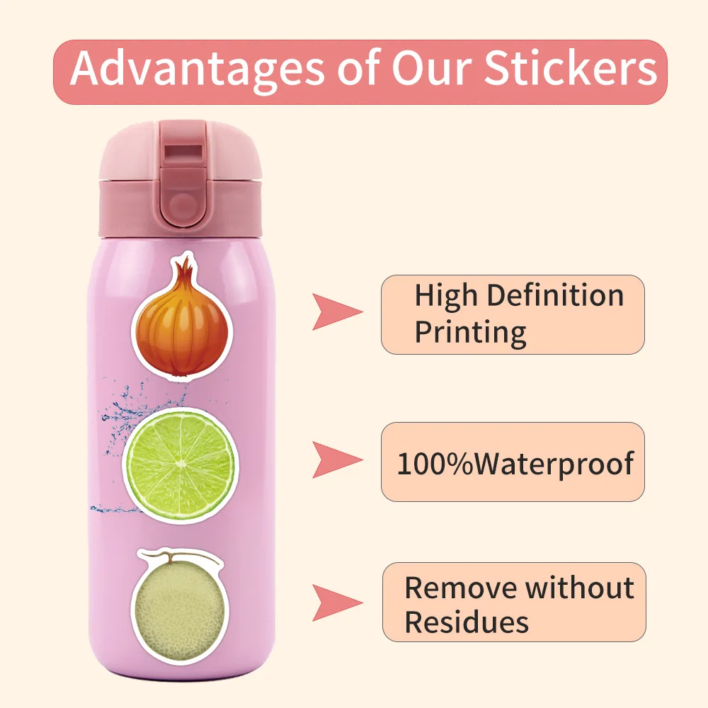 10/30/60/120PCS Fruit Stickers Voor Waterdichte Sticker Laptop Motorfiets Bagage Snowboard Koelkast Telefoon auto Sticker