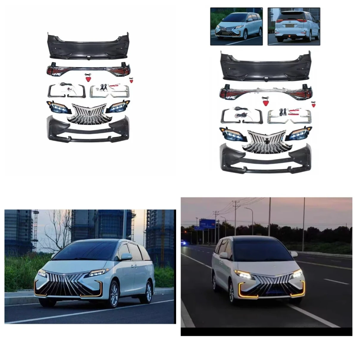 

Stlf For Estima 2006-2025 Body Kit Upgrade Old To New Bumper Facelift Modification Air Intake Grille Exterior Accessories