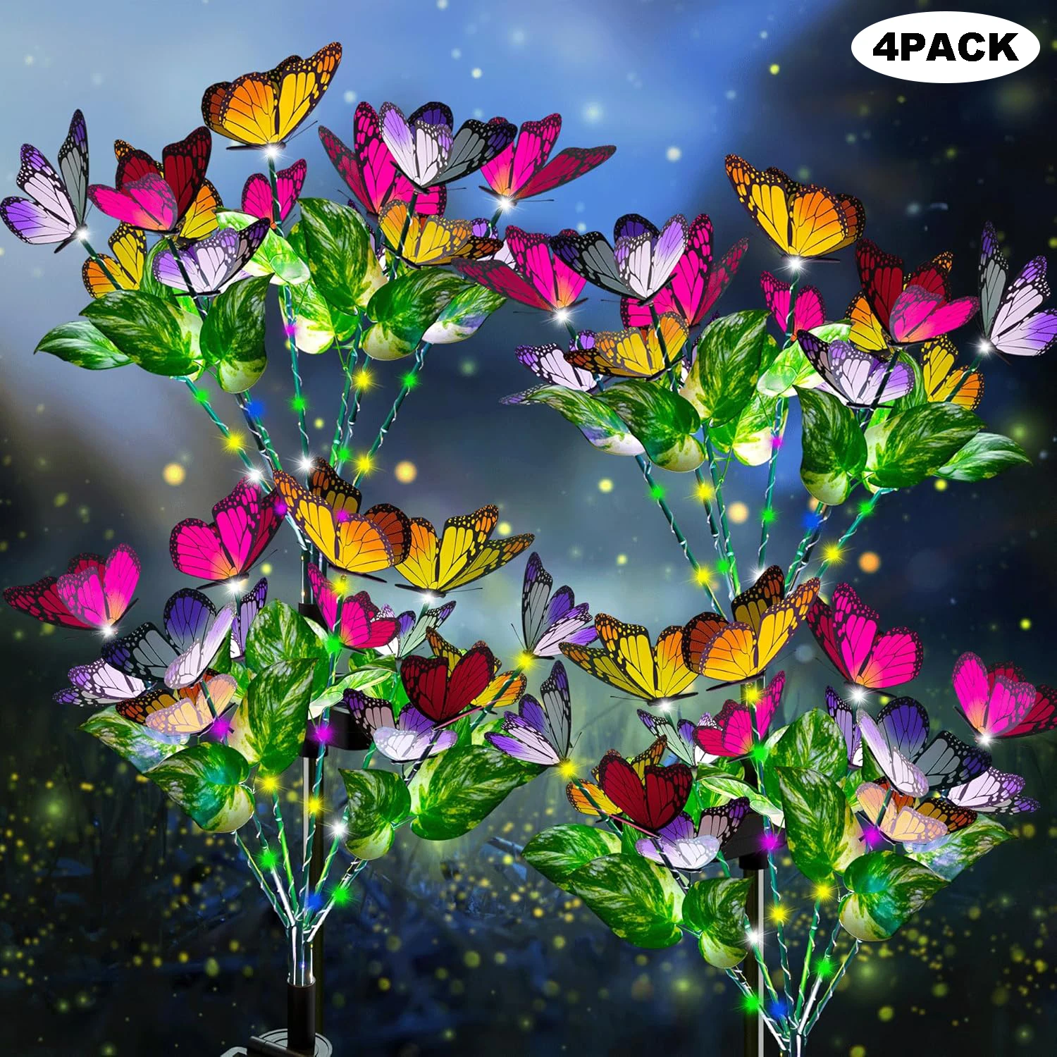 

Solar Powered Simulation Butterfly Flower Waterproof Atmosphere Courtyard Park Decoration Plug-in Wiring Free Decorative Light