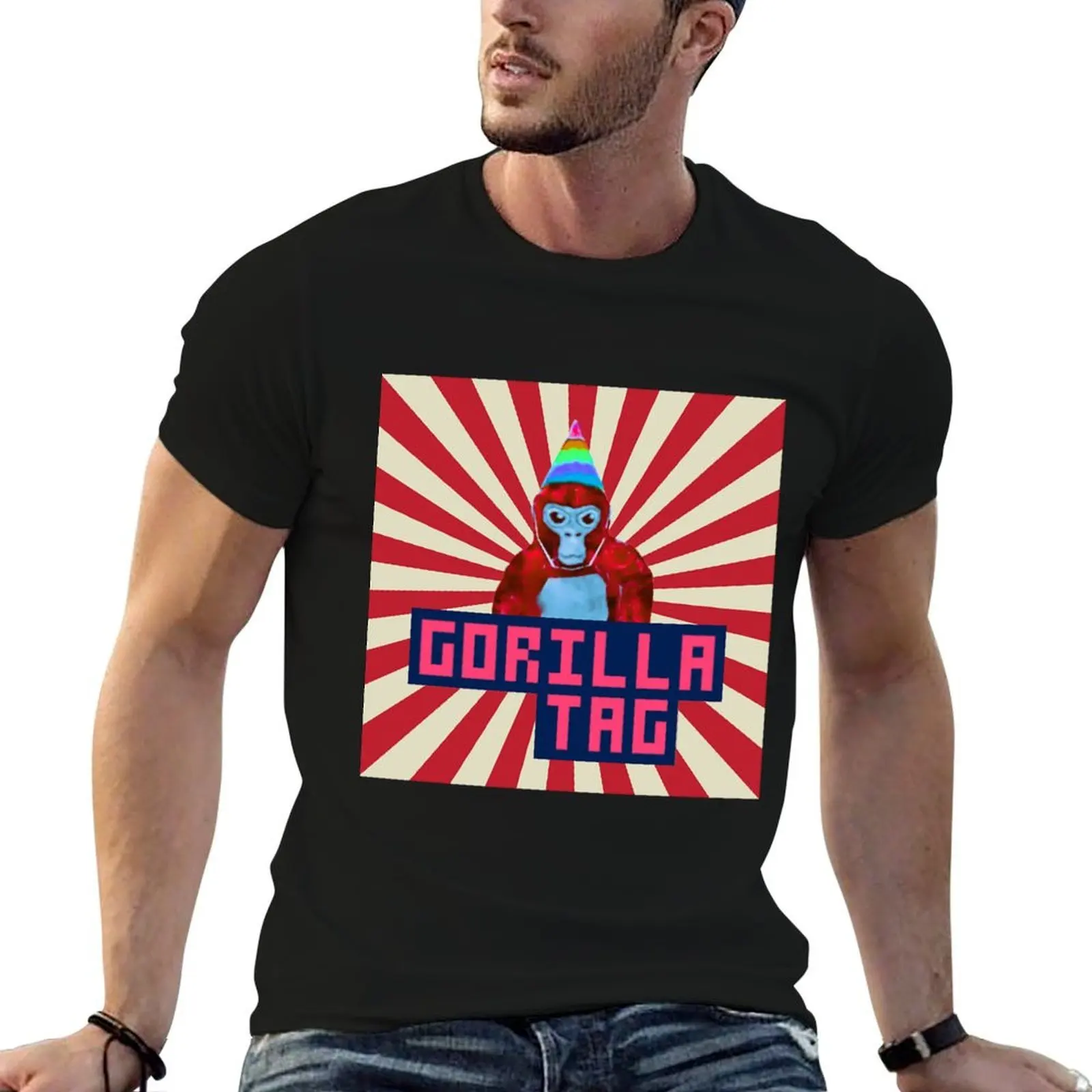 

Gorilla Tag Birthday Blitz 7 T-Shirt mens graphic t shirts anime t shirts oversize T-Shirt