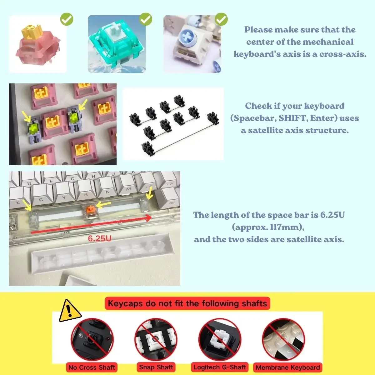 Kristallklare Weiße Tastenkappen 60% Hangul Koreanisch Englisch Russisch Rosa Blaue Tastenkappen für 61 64 68 75 87 98 Mechanische Tastaturen – Detail 1