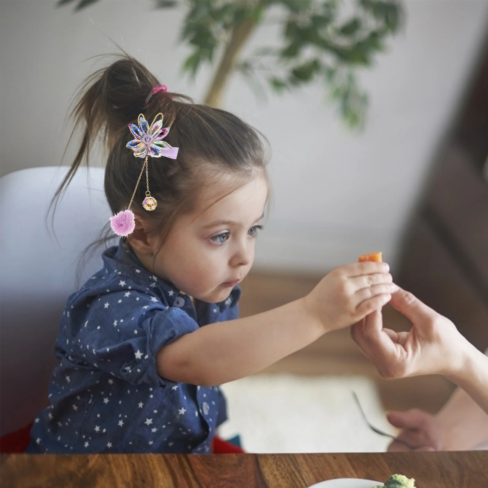 

2Pcs Flower Hair Clips Dangle Charm Barrette Accessory Lovely Pretty Comfortable Daily Dressing Up Classic Shape
