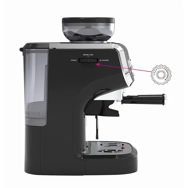 ماكينة صنع القهوة الإيطالية مونيكافي ماكينة صنع قهوة اسبريسو مطحنة قهوة كهربائية شبه أوتوماتيكية 3 في 1 وظيفة حبوب البن إلى الكوب #4