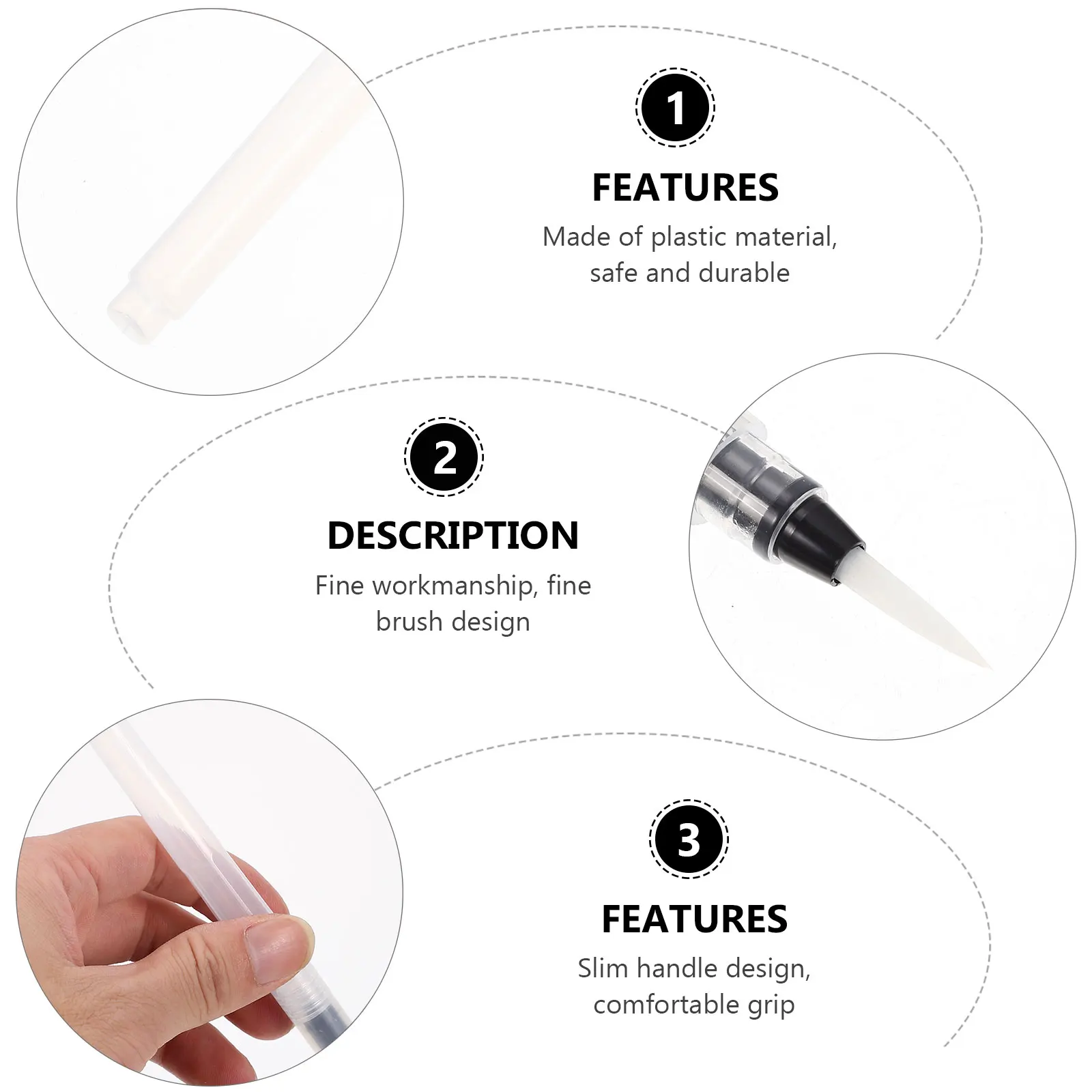 

10 Pcs Colored Pencil Water Paint Brushes Watercolor Lead Pens Plastic Waterbrush Student for